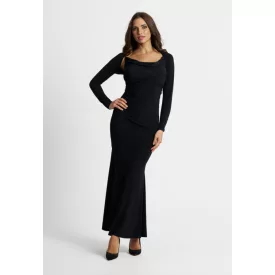 Envy ruha Vékony pántos csillogó lurex maxi fekete
