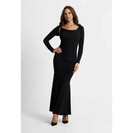 Envy ruha Vékony pántos csillogó lurex maxi fekete