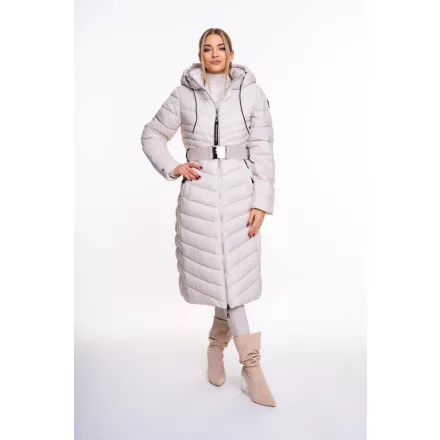 MAyo Chix Grammy kabát pufi/hosszu/ kapucnis világosbézs