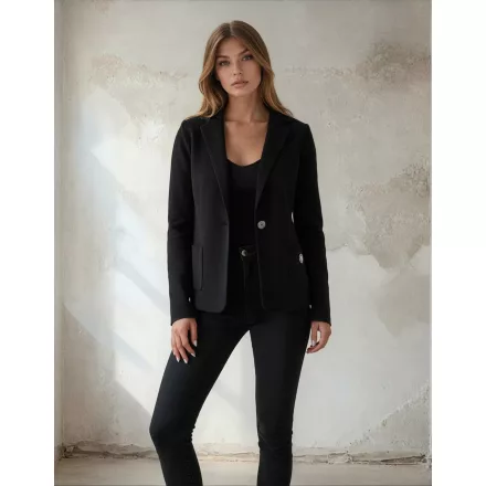 Mayo Chix Anikó blézer kötött/1 gombos/zsebes/kis csili fekete
