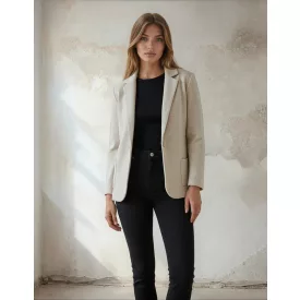   Mayo Chix Anikó blézer kötött/1 gombos/zsebes/kis csili bézs