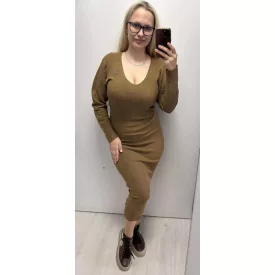 Mayo Chix Mclaren ruha maxi/bordás kötött karamell
