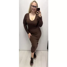 Mayo Chix Mclaren ruha maxi/bordás kötött csokoládé