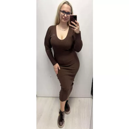 Mayo Chix Mclaren ruha maxi/bordás kötött csokoládé