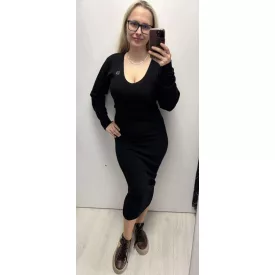 Mayo Chix Mclaren ruha maxi/bordás kötött fekete