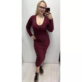 Mayo Chix Mclaren ruha maxi/bordás kötött burgundi