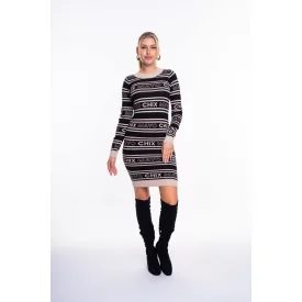 Mayo Chix Daisy ruha kötött bézs/fekete