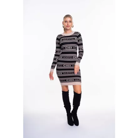 Mayo Chix Daisy ruha kötött bézs/fekete