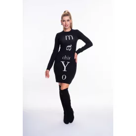 Mayo Chix Kiss ruha kötött fekete