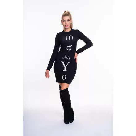 Mayo Chix Kiss ruha kötött fekete