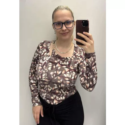 Envy body Hosszú ujjú Kellékes nyakú apró virágos