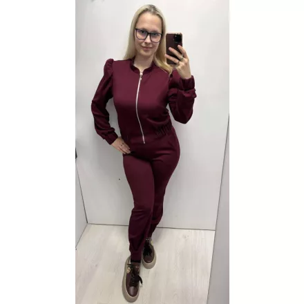 Envy szett svédzsebes nadrág+kiskabát burgundi