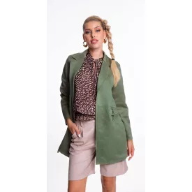 Mayo Chix Bombay blézer velúr hosszú/4 zippes khaki