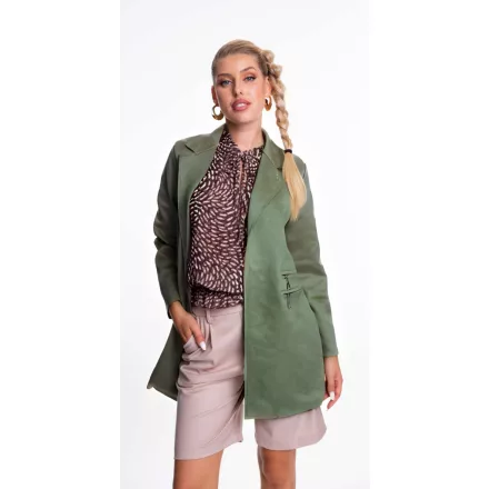 Mayo Chix Bombay blézer velúr hosszú/4 zippes khaki