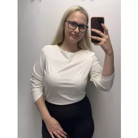 Envy felső kereknyakú húzott ujjú fehér