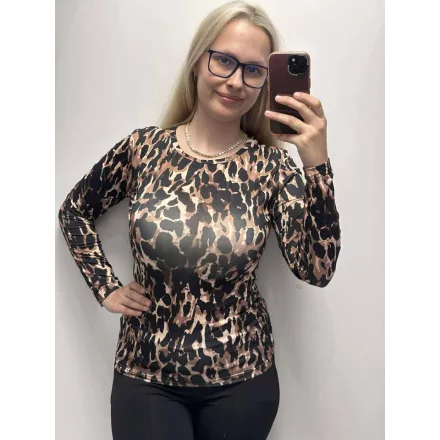 Envy felső kereknyakú ocelot mintás