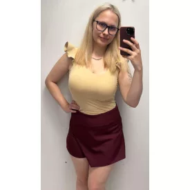 Envy skort Átlapolt gombokkal burgundi