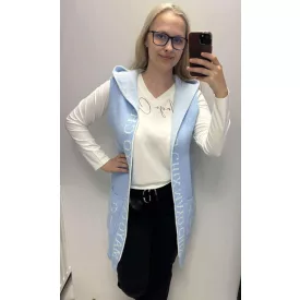 Mayo Chix Wolf mellény kötött/intarzia/zsebes babakék