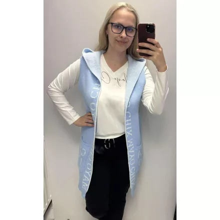 Mayo Chix Wolf mellény kötött/intarzia/zsebes babakék