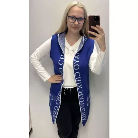 Mayo Chix Wolf mellény kötött/intarzia/zsebes sötétkék