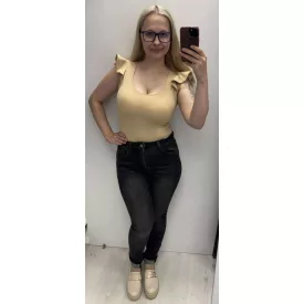 Envy farmernadrág magas derekú szűk fazonú fekete