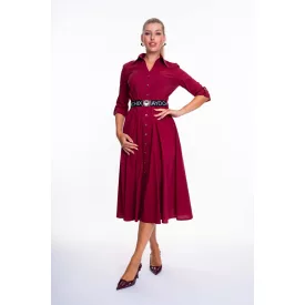   Mayo Chix Zejnal ruha 3/4-es u. felh. puplin leghosszabb burgundi