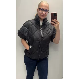 Mayo Chix Linus mellény pufi steppelt/zipper fekete