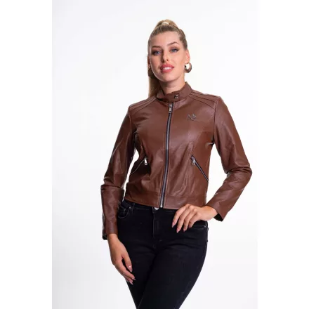Mayo Chix Amarillys jacky műbőr/zipper zsebű/kis csili csokoládé barna
