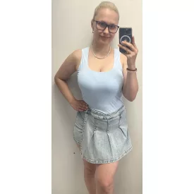 Envy skort Elől lapolt,rakott farmer