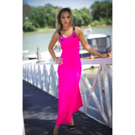 Rensix ruha kereknyakú gumipántos maxi ruha neon pink 2025