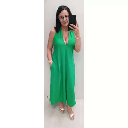 Envy ruha Hátán csavart pántos midi zöld