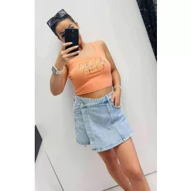 Mayo Chix Corso top modal viscose/matrica virágos narancs