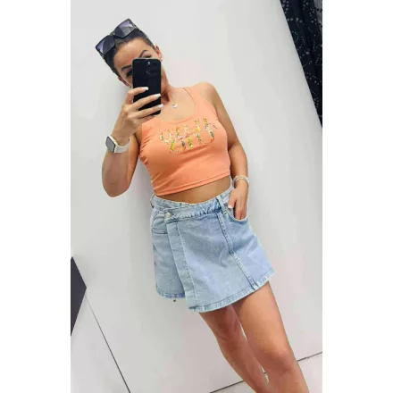 Mayo Chix Corso top modal viscose/matrica virágos narancs