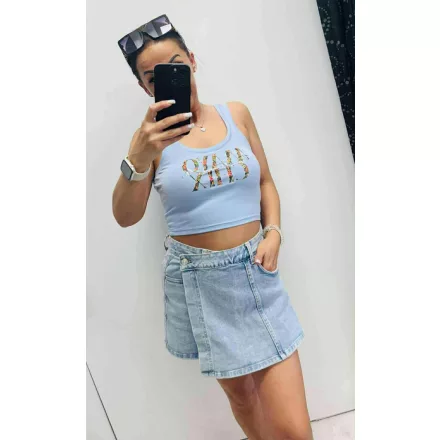 Mayo Chix Corso top modal viscose/matrica virágos babakék 