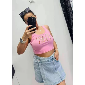  Mayo Chix Corso top modal viscose/matrica virágos rózsaszín