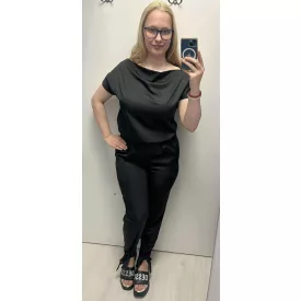 Envy overál csónaknyakú szatén fekete