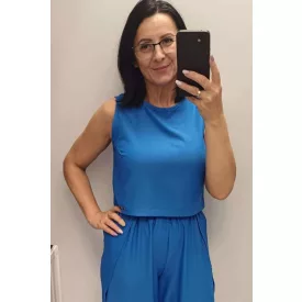 Envy crop top kereknyakú laza királykék