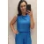 Envy crop top kereknyakú laza királykék