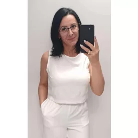 Envy crop top kereknyakú laza fehér