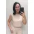 Envy crop top kereknyakú laza bézs