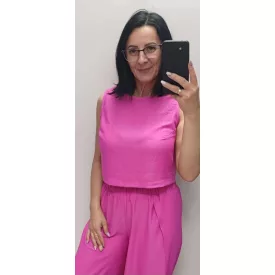 Envy crop top kereknyakú laza pink