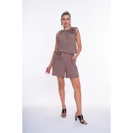 Mayo Chix Salamanca shortoverall krepp barna