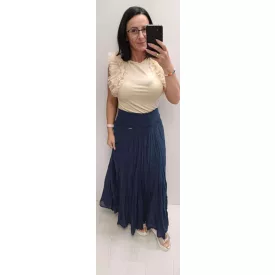 Mayo Chix Indiana szoknya pamut volle sötétkék