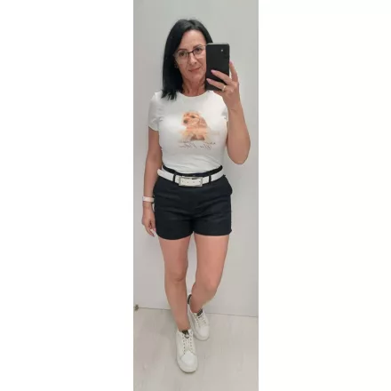 Blue Nature Hajtókás vászon short fekete (öv nem tartozék)