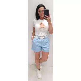   Blue Nature Hajtókás vászon short babakék (öv nem tartozék)