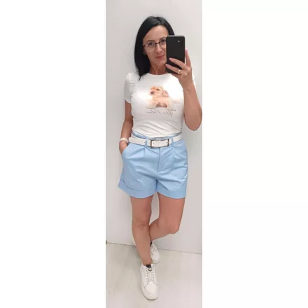 Blue Nature Hajtókás vászon short babakék (öv nem tartozék)