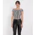Envy crop top fekete/fehér csíkos vállra lehúzós 