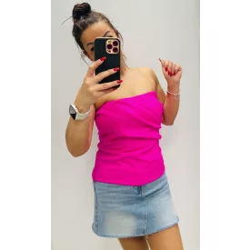 Envy top Pánt nélküli, elején rakott pink