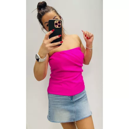 Envy top Pánt nélküli, elején rakott pink