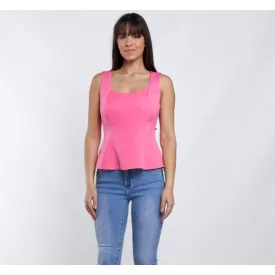 Envy top Dekoltált nyakú, ujjatlan peplumos rózsaszín